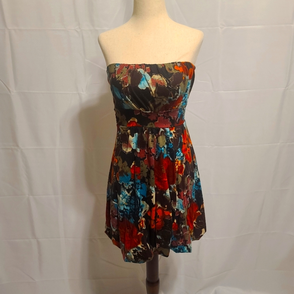 American Rag floral strapless summer dress size small